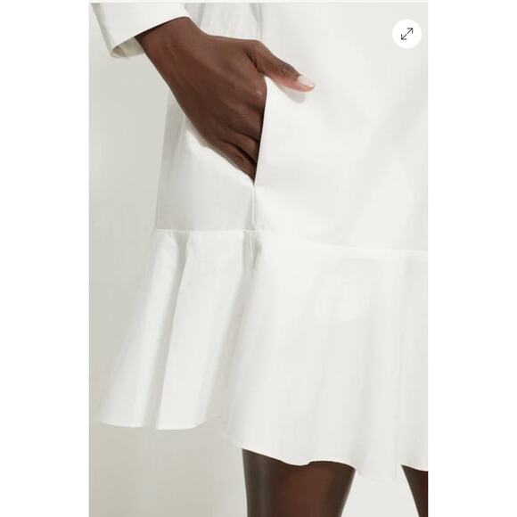 Tuckernuck White Cotton Poplin Callahan Shirt Dress Minimalist Crisp Size Medium - Picture 2 of 16